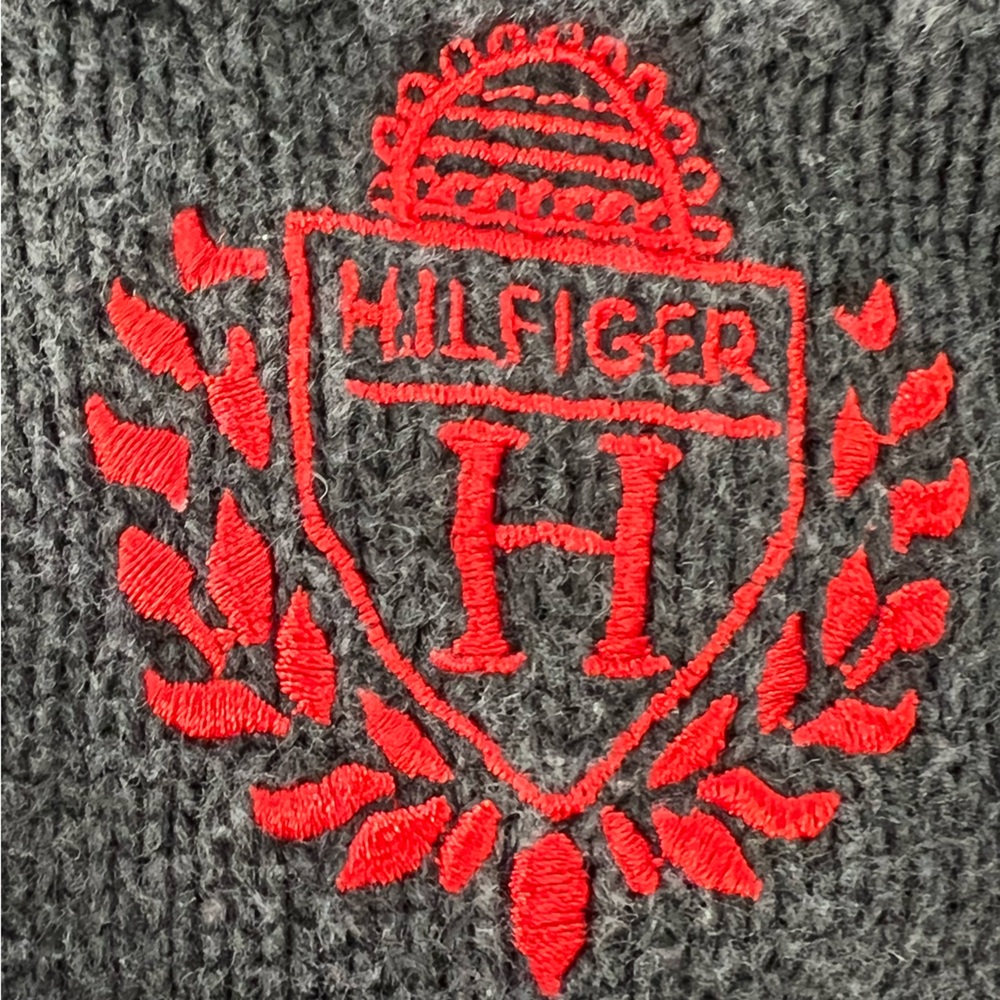 TOMMY HILFIGER 100%‎ COTTON CLASSIC QUARTER ZIP BLUE PULLOVER SWEATER - Picture 6 of 7